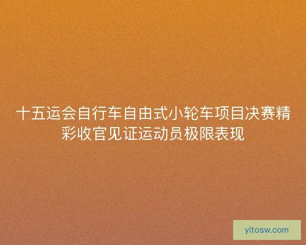 十五运会自行车自由式小轮车项目决赛精彩收官见证运动员极限表现