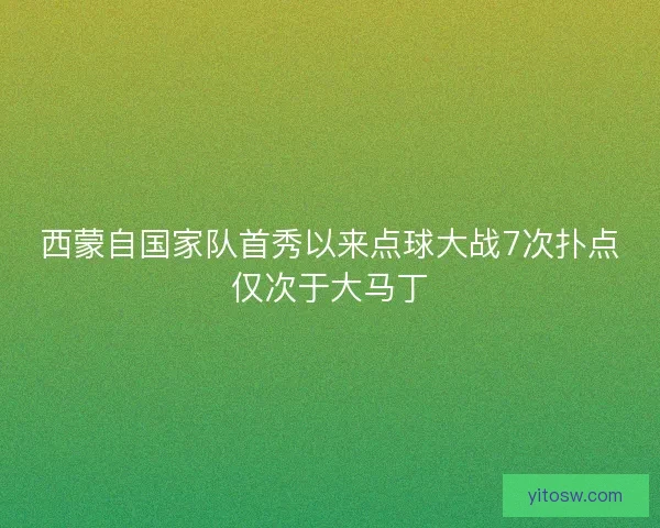 西蒙自国家队首秀以来点球大战7次扑点仅次于大马丁